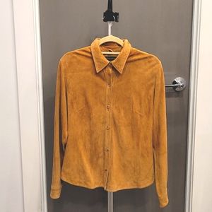 Banana Republic, Suede, Tan Blouse